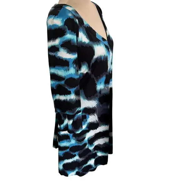 Diane von Furstenberg 100% Silk Jersey Tie Dye Snap Dress Boho Hippie Festival - Picture 6 of 9